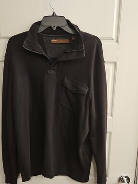 Perry Ellis Black Zip Up Sweater